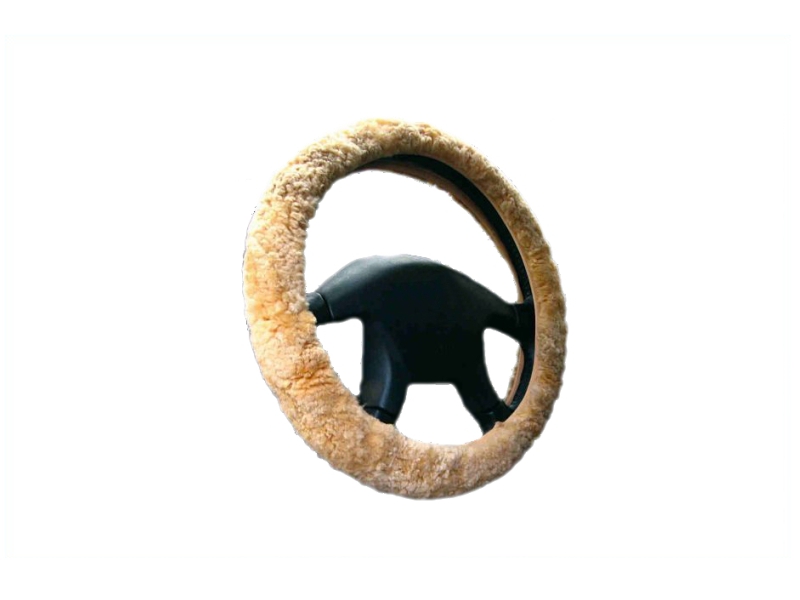 Housse pour volant en peau d'agneau beige | prix canon