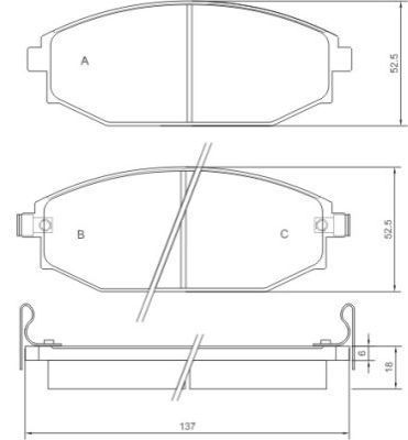 Jeu de 4 plaquettes de frein | A.B.S.