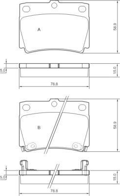 Jeu de 4 plaquettes de frein | A.B.S.