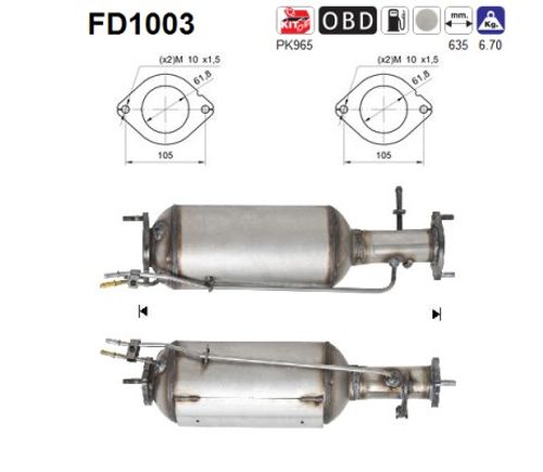 Image du produit pour Filtre à particules / à suie, échappement