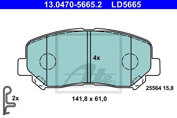 Kit de plaquettes de frein, frein à disque ATE Ceramic | ATE