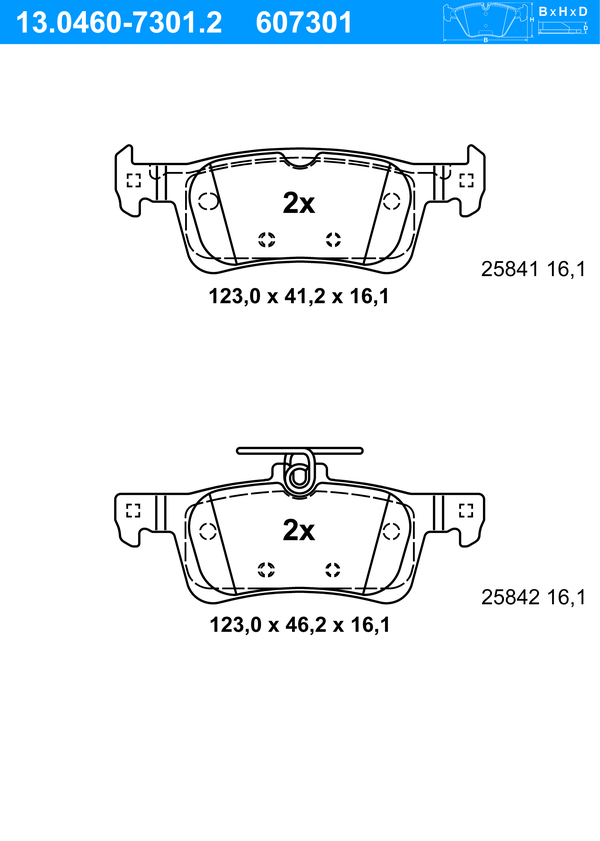 Jeu de 4 plaquettes de frein | ATE