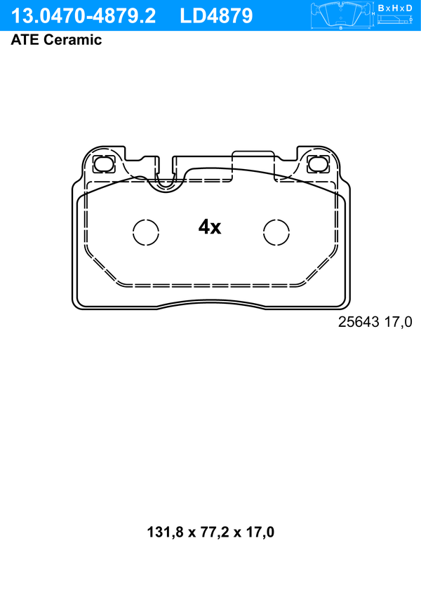Kit de plaquettes de frein, frein à disque ATE Ceramic | ATE
