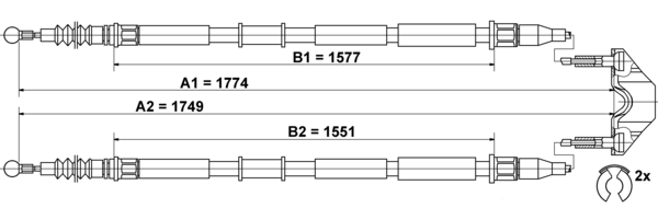 Tirette à câble, frein de stationnement | ATE