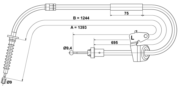 Tirette à câble, frein de stationnement | ATE