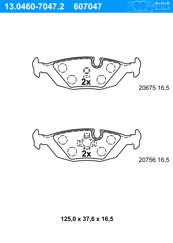 Jeu de 4 plaquettes de frein | ATE