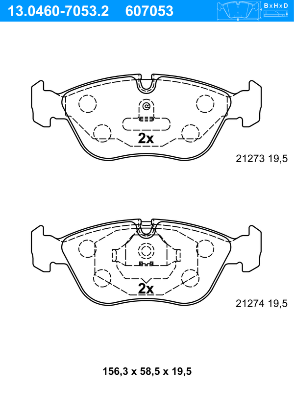 Jeu de 4 plaquettes de frein | ATE