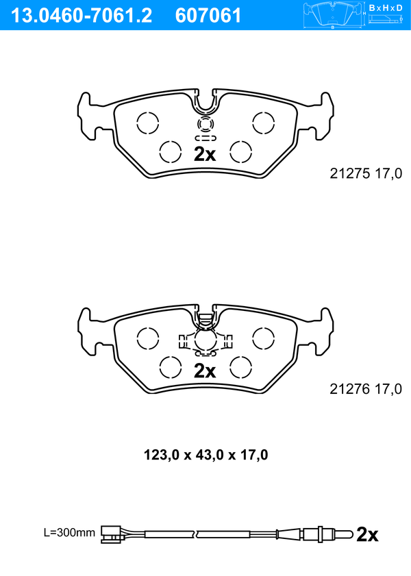 Jeu de 4 plaquettes de frein | ATE