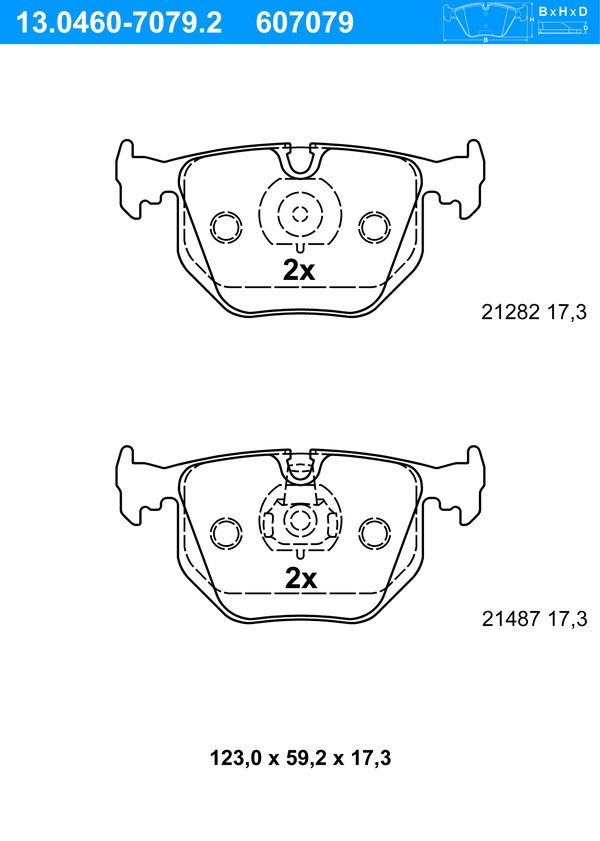 Jeu de 4 plaquettes de frein | ATE