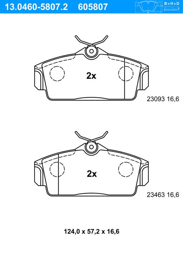 Jeu de 4 plaquettes de frein | ATE