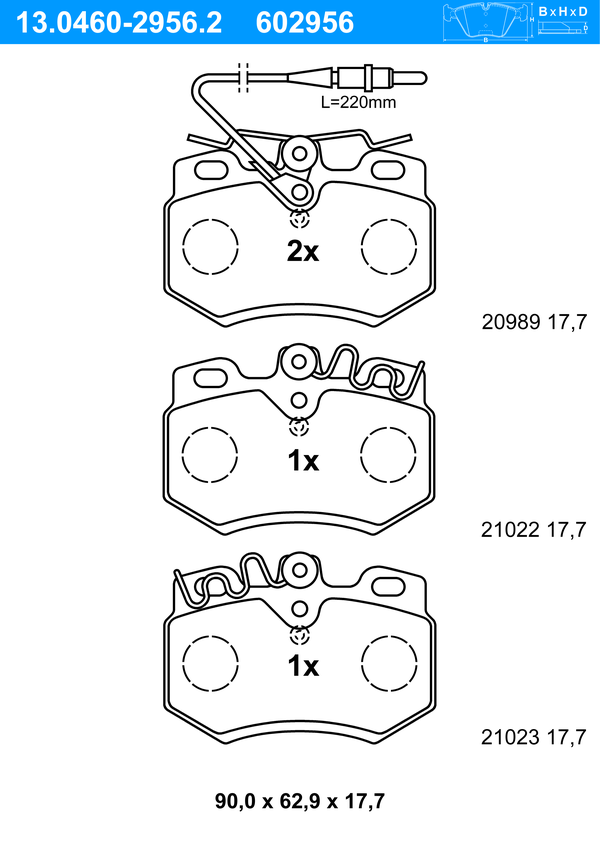 Jeu de 4 plaquettes de frein | ATE
