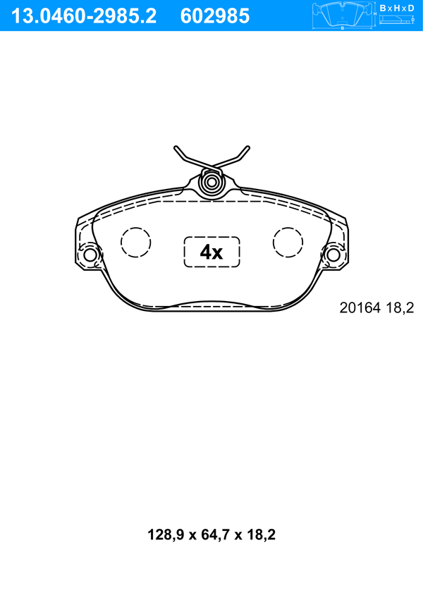 Jeu de 4 plaquettes de frein | ATE