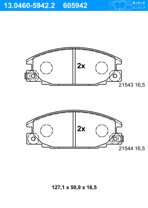 Jeu de 4 plaquettes de frein | ATE