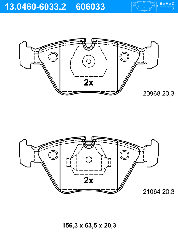 Jeu de 4 plaquettes de frein | ATE