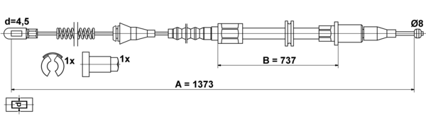 Tirette à câble, frein de stationnement | ATE