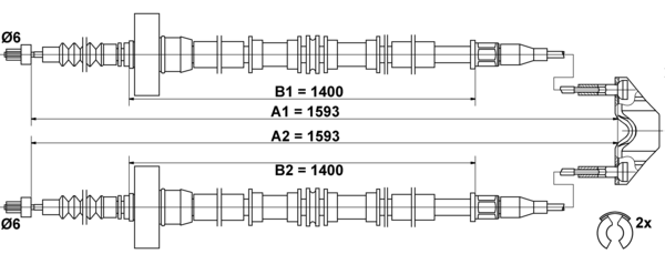 Tirette à câble, frein de stationnement | ATE