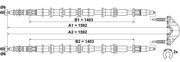 Tirette à câble, frein de stationnement | ATE
