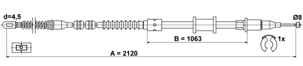Tirette à câble, frein de stationnement | ATE