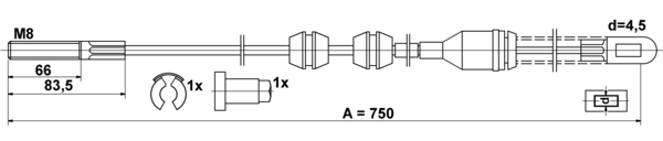 Tirette à câble, frein de stationnement | ATE