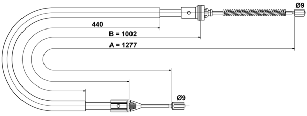 Tirette à câble, frein de stationnement | ATE