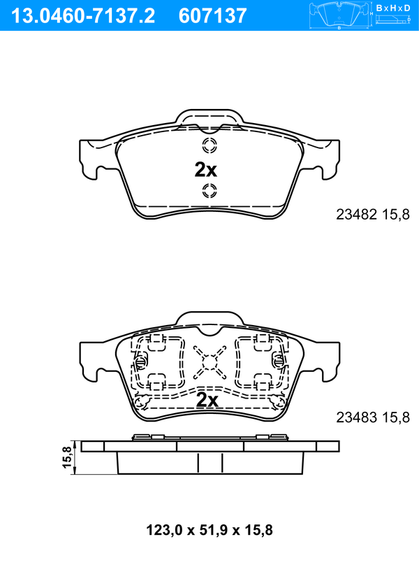 Jeu de 4 plaquettes de frein | ATE