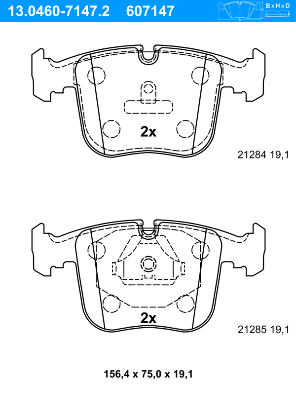 Jeu de 4 plaquettes de frein | ATE