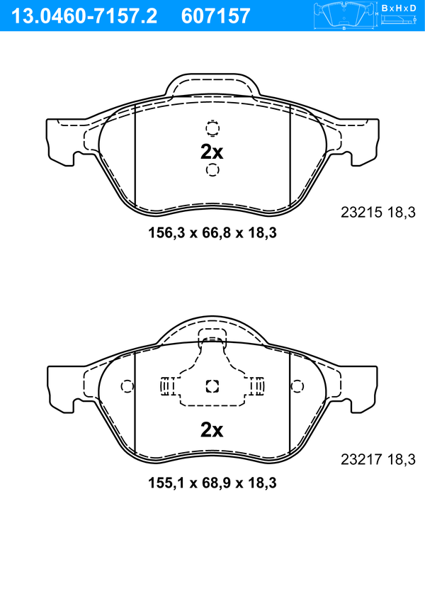 Jeu de 4 plaquettes de frein | ATE