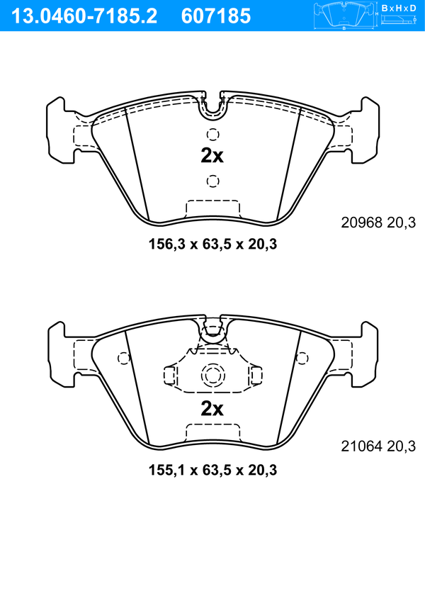 Jeu de 4 plaquettes de frein | ATE