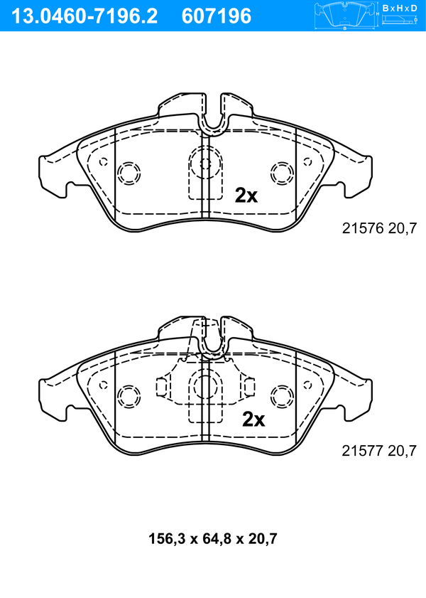 Jeu de 4 plaquettes de frein | ATE