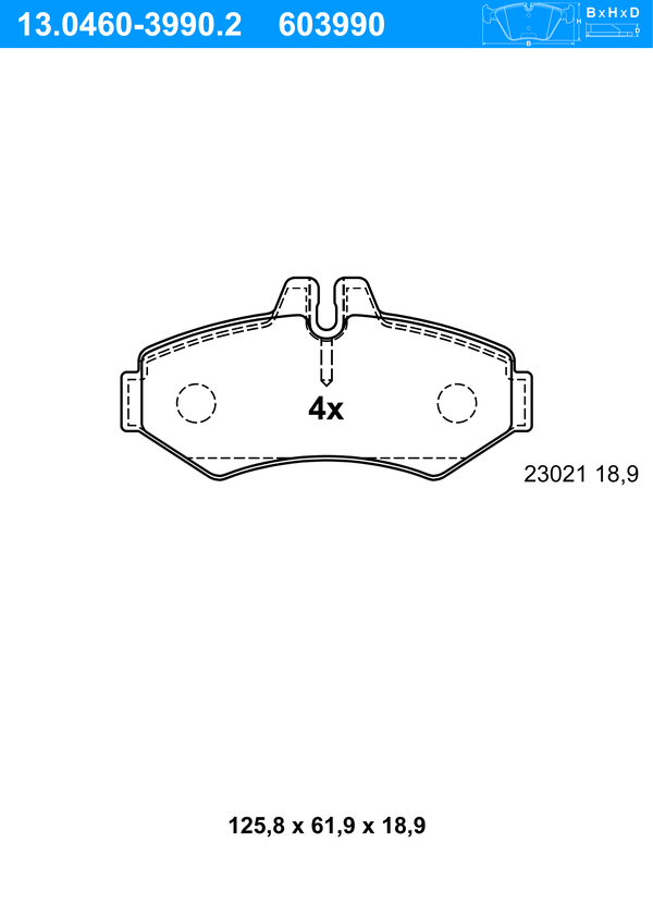Jeu de 4 plaquettes de frein | ATE