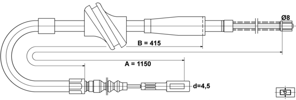 Tirette à câble, frein de stationnement | ATE