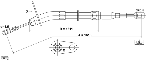 Tirette à câble, frein de stationnement | ATE