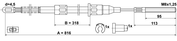 Tirette à câble, frein de stationnement | ATE