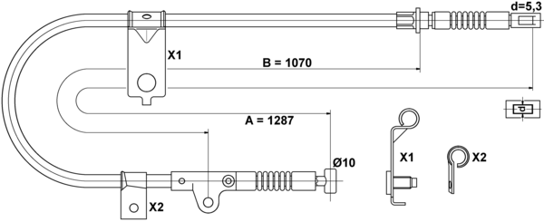 Tirette à câble, frein de stationnement | ATE