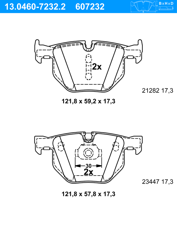 Jeu de 4 plaquettes de frein | ATE