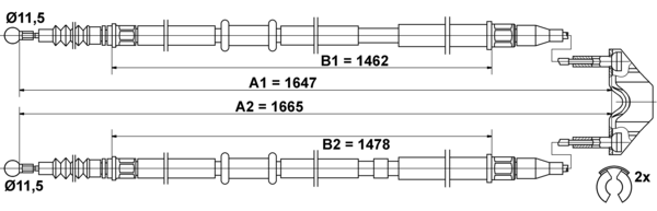 Tirette à câble, frein de stationnement | ATE