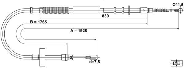 Tirette à câble, frein de stationnement | ATE