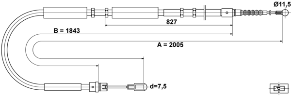 Tirette à câble, frein de stationnement | ATE