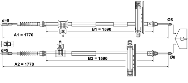 Tirette à câble, frein de stationnement | ATE