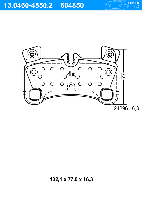 Jeu de 4 plaquettes de frein | ATE