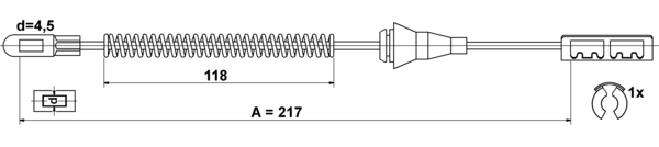 Tirette à câble, frein de stationnement | ATE