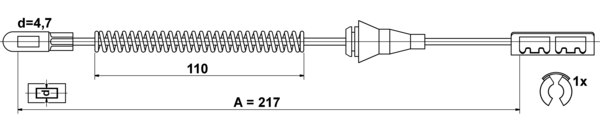 Tirette à câble, frein de stationnement | ATE