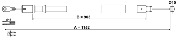 Tirette à câble, frein de stationnement | ATE