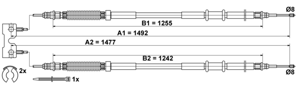 Tirette à câble, frein de stationnement | ATE