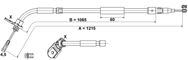 Tirette à câble, frein de stationnement | ATE