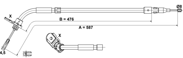 Tirette à câble, frein de stationnement | ATE