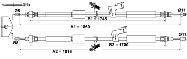 Tirette à câble, frein de stationnement | ATE