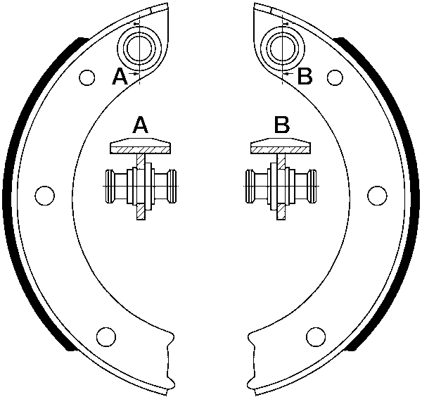 Jeu de mâchoires de frein, frein de stationnement | ATE
