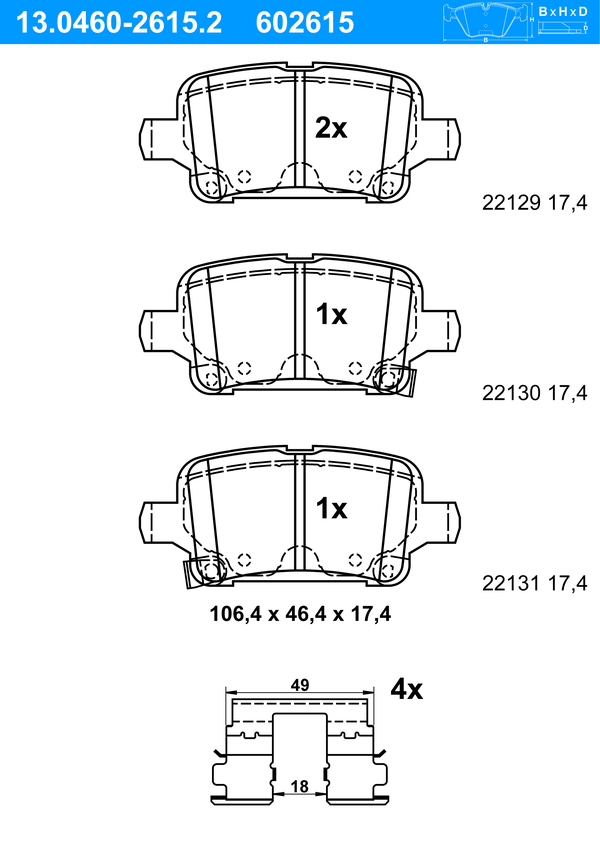 Kit de plaquettes de frein, frein à disque | ATE