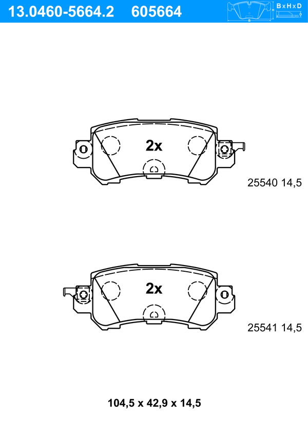 Kit de plaquettes de frein, frein à disque | ATE